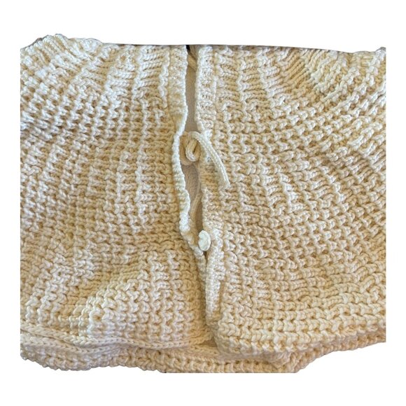 Rachel Zoe 45" Knitted Ivory Christmas Tree Skirt With Faux Fur Lining Boho - Picture 7 of 7